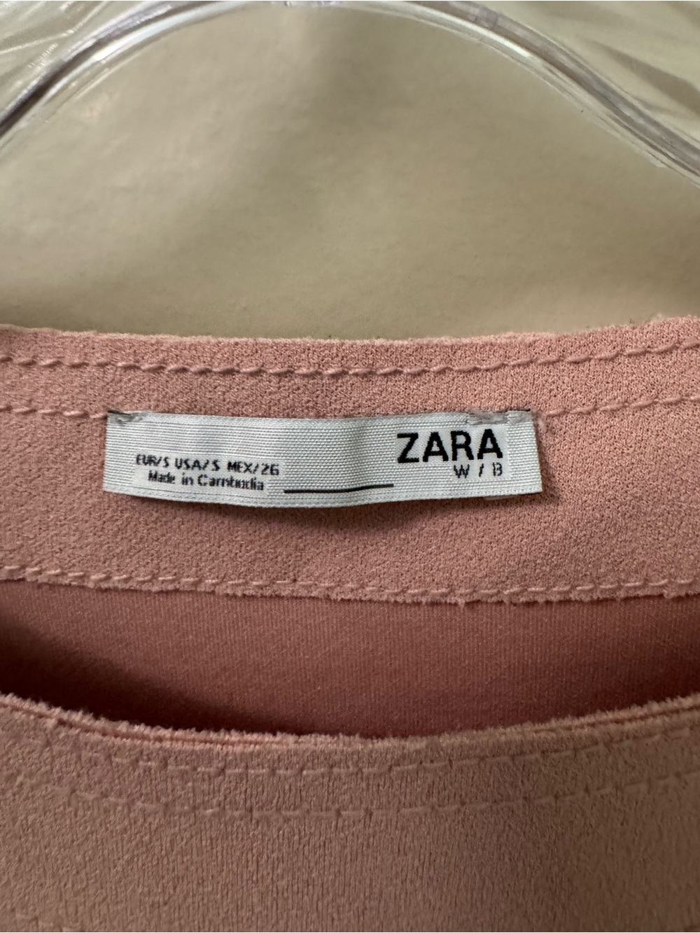ZARA Dusty Rose Short Sleeve Top with Shoulder Tabs